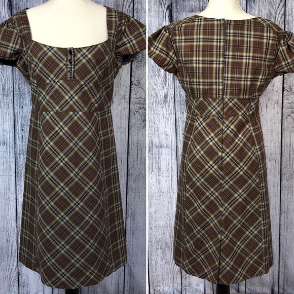 Anthropologie Dresses & Skirts - SOLD Anthropologie Maeve  Brown Plaid Dress